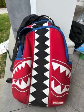 Sprayground Red Shark Mouth Limited Edition Backpack pre loved fast ship